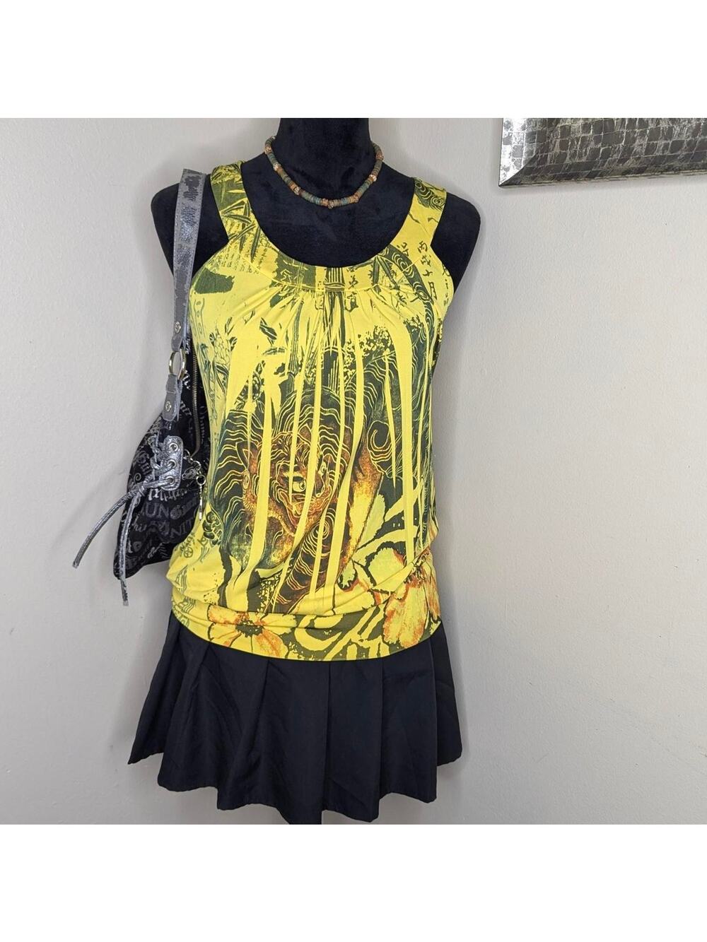 yellow halter neck top medium